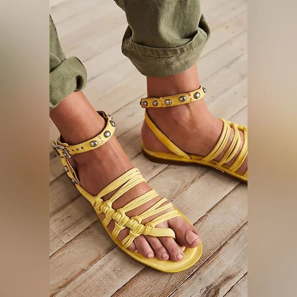 NEW Free People A.S.98 Marin Leather Strappy Gladiator Sandals
